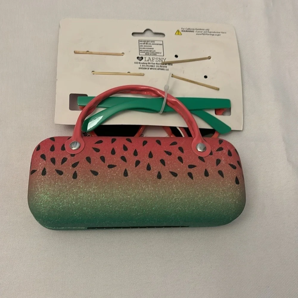 Watermelon Sunglasses, Hard Case & Hair Pins Set